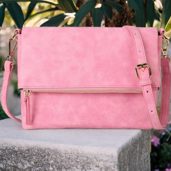 Travel Crossbody Bag Shoulder Purse Clutch Wallet Soft Lightweight Pink Handbag - Picture 1 of 6